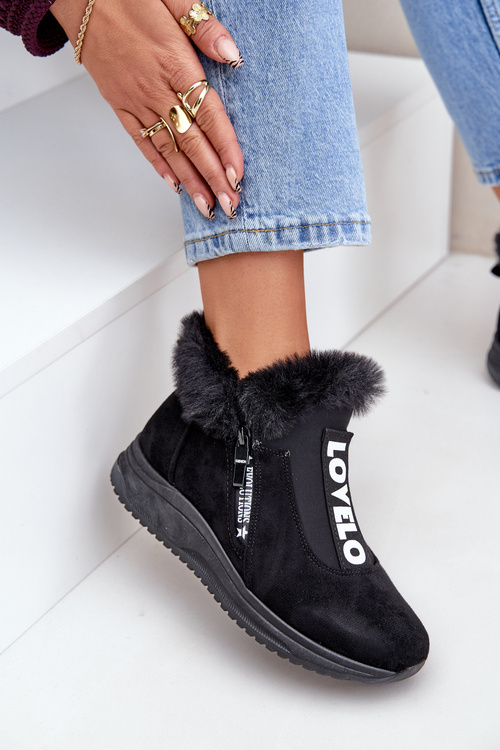Кросівки Чоботи Жіночі З хутром Чорні Zeriana