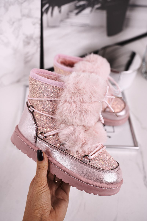 Дитячі снігові черевики з хутром Рожева Мінні Маус