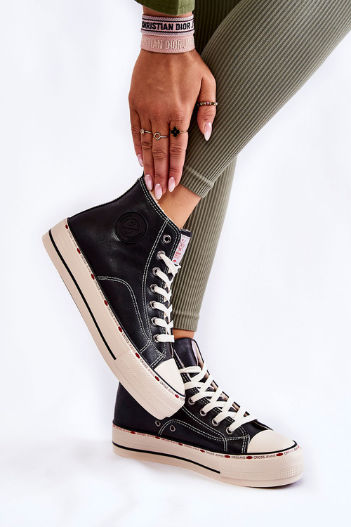 Жіночі високі утеплені кросівки Cross Jeans KK2R4042C Чорні