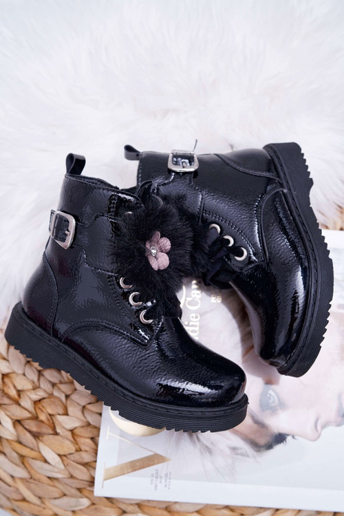 Дитячі чорні шкіряні черевики Joney