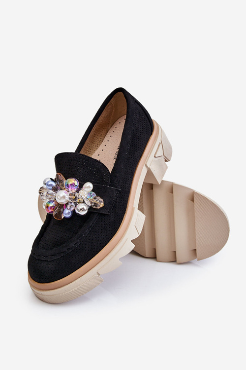 Жіночі туфлі лофери з орнаментом Black Issac