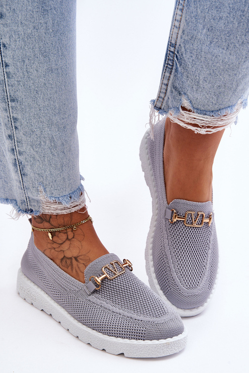 Жіночі сліпони з прикрасами сірі Alena