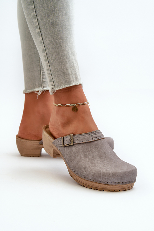 Жіночі туфлі на низькому каблуці Inblu BL000004 сірі