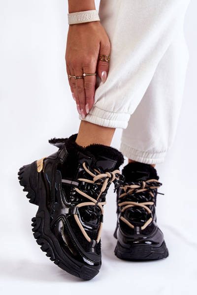 Жіночі утеплені спортивні черевики Edora чорного кольору