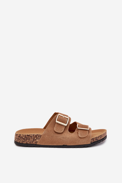 Жіночі Сандалі З Золотими Пряжками Та Швами Світло-коричневі Lunera