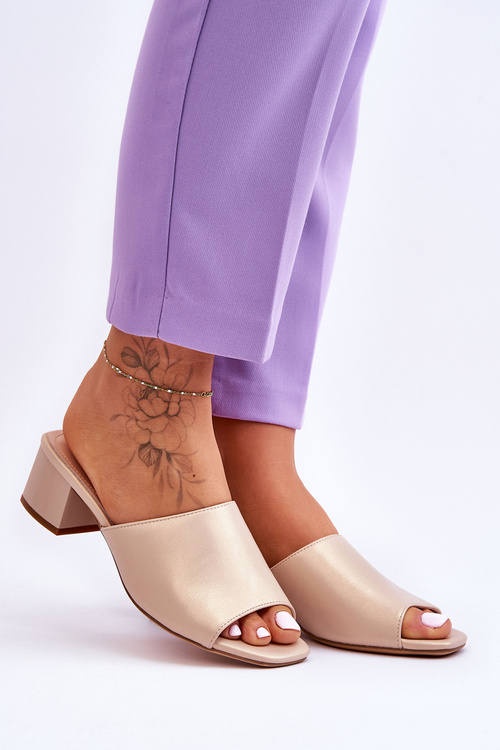 Елегантні гладкі тапочки Sergio Leone KL317 Бежеві