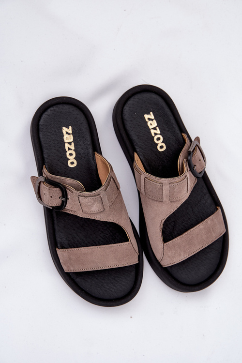 Жіночі Замшеві Сандалі На Платформі Коричневі Zazoo 3024