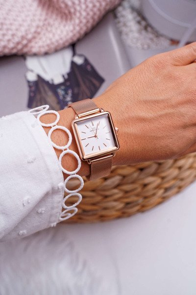 Жіночий годинник Giorgio & Dario Pink Gold з білим циферблатом Fanne