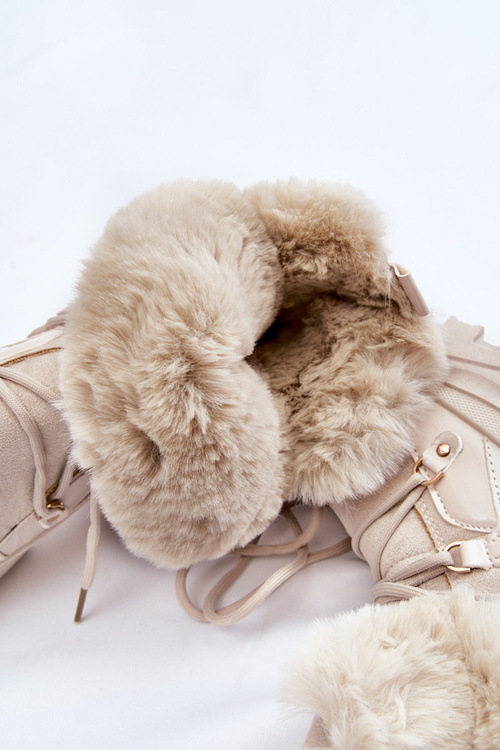 Чоботи жіночі на шнурівці світло-бежеві Merron