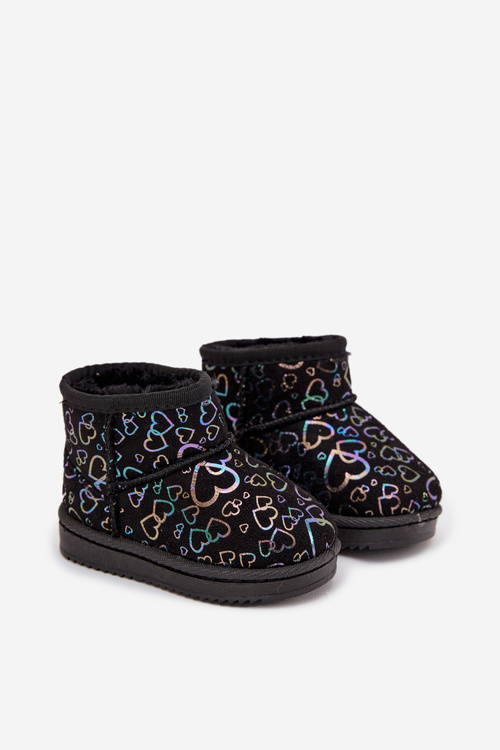 Дитячі зимові черевики З серцями Чорні Calivine