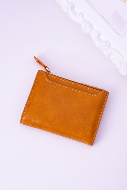 Маленький гірчичний жіночий гаманець Gold Lock