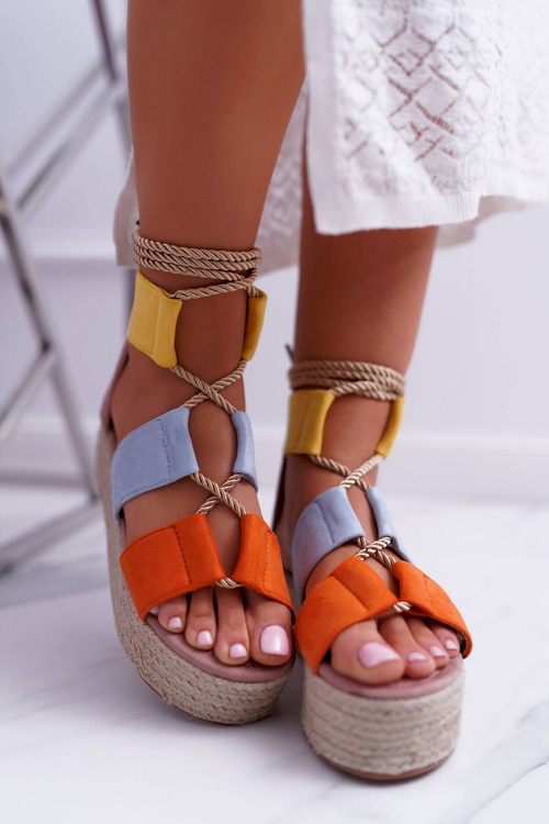 Жіночі різнокольорові босоніжки на платформі еспадрільї Manado