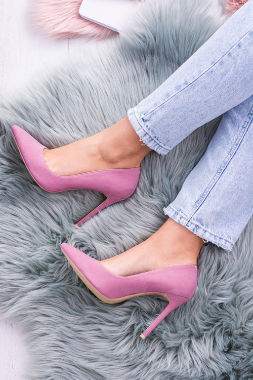VICES Рожеві туфлі на високих шпильках із замші Sellen