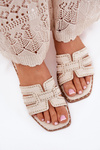 Декоровані плоскі сандалі бежеві Anniles
