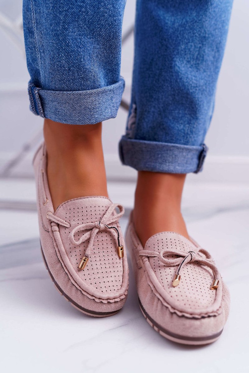 Жіночі замшеві мокасини бежеві Grella