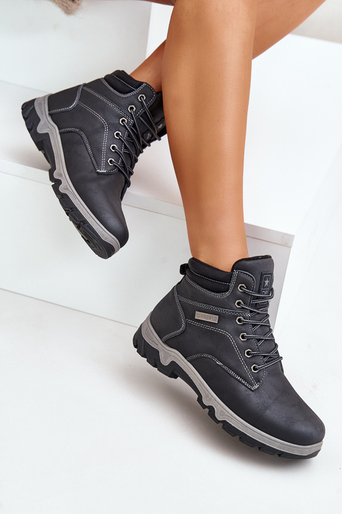 Чоловічі утеплені трекінгові кросівки з екошкіри Navy Neramia