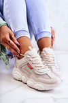 Жіночі кросівки Спортивне взуття з сіткою бежеві Sallis