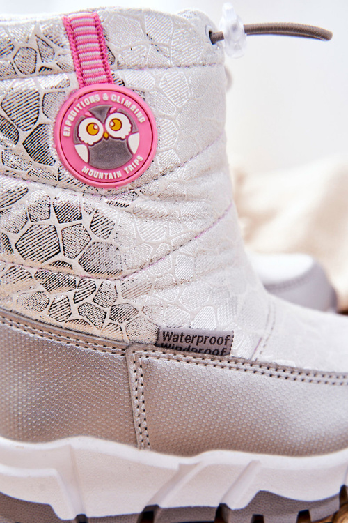 Дитячі розігрівальні сноуботи на блискавці Лаос срібло-білий