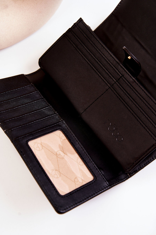 Жіночий великий шкіряний гаманець NOBO M0120-C020 чорний