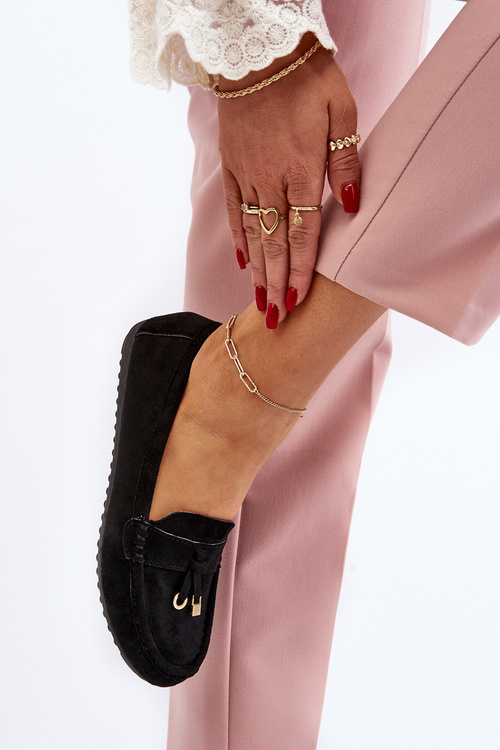 Жіночі класичні чорні замшеві мокасини Ontala