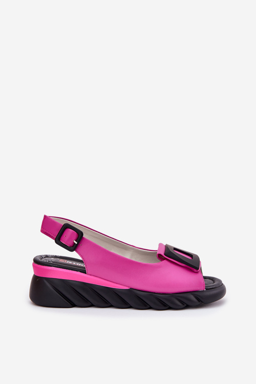 Шкіряні Жіночі Сандалі На Платформі З Декором Artiker 56C1571 Фуксія