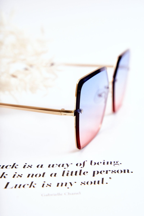 Великі квадратні сонцезахисні окуляри V180005 Синьо-рожеві