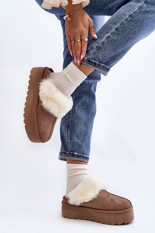 Жіночі зимові черевики на товстій підошві кольору хакі Starlyn