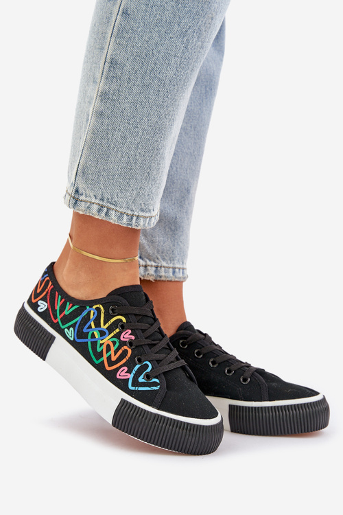 Жіночі Кросівки Серця Чорні Fonirea