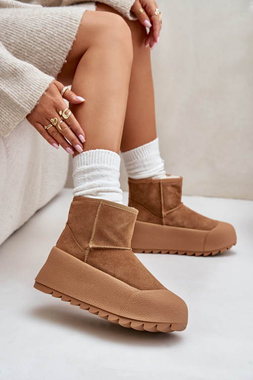 Теплі замшеві зимові черевики на платформі Big Star OO274A212 Коричневий