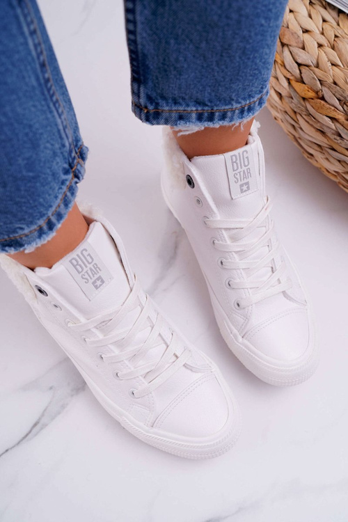 Жіночі кросівки Big Star на високих підборах білі EE274146