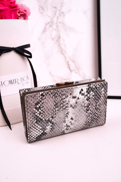 Середній шкіряний жіночий гаманець PATRIZIA Shiny Grey