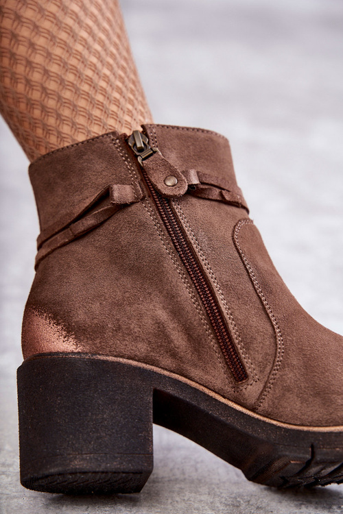 Чоботи жіночі замшеві Maciejka 05720-14 Світло-коричневі