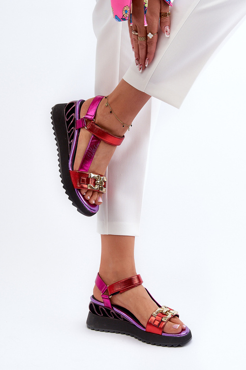 Жіночі босоніжки на танкетці D&A CR954 Фіолетові