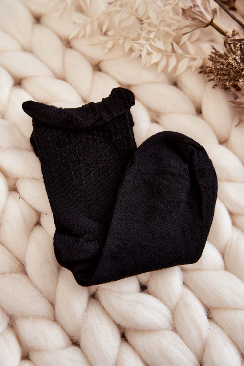 Жіночі однотонні шкарпетки з оборками, 5 шт., різнокольорові