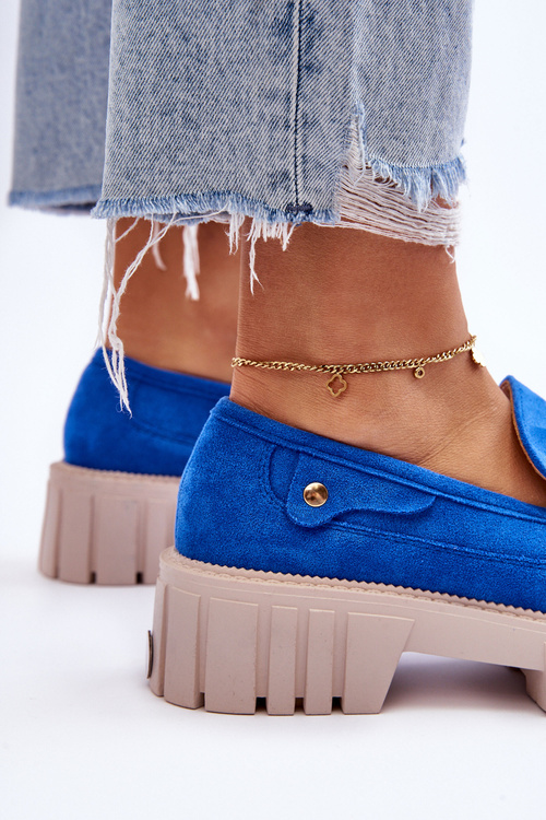 Жіночі замшеві туфлі сині Fiorell