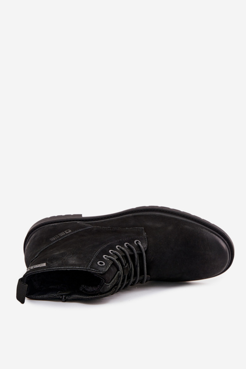 Шкіряні Утеплені Чоботи Для Чоловіків З Блискавкою Big Star OO174148 Чорні