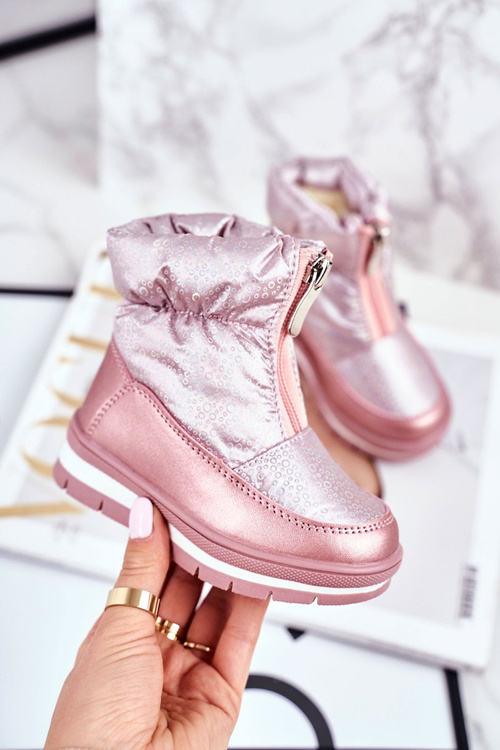 Жіночі снігові черевики теплі з натуральної вовни рожеві бульбашки