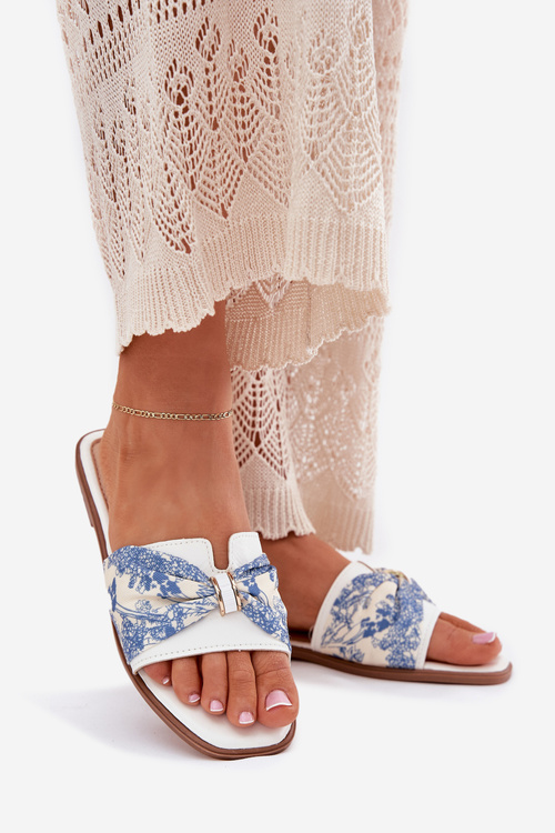 Жіночі Плоскі Сандалі З Бантиком Білі Avenza