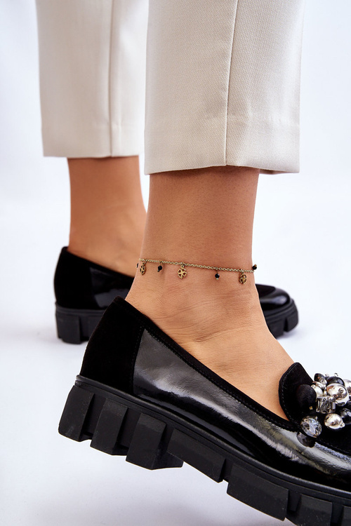 Жіночі лофери на платформі Laura Messi 2392 Чорні