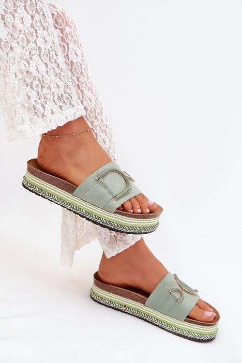 Жіночі Сандалі На Платформі З Декорацією Зелені Daphira