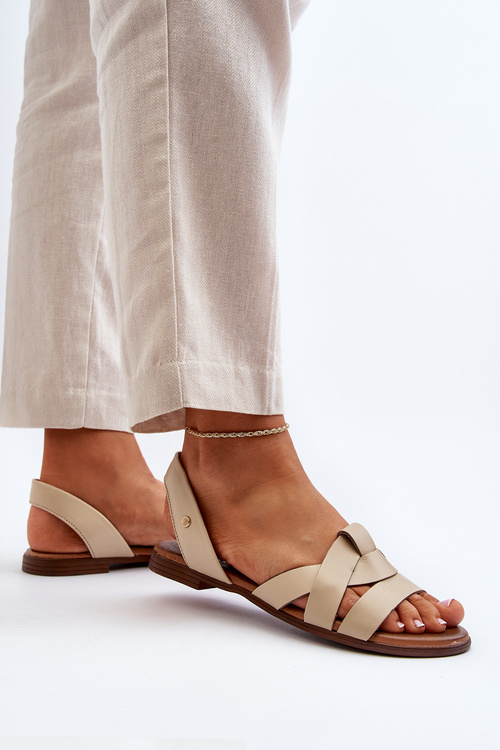 Коричневі зручні шкіряні босоніжки Zazoo 40185