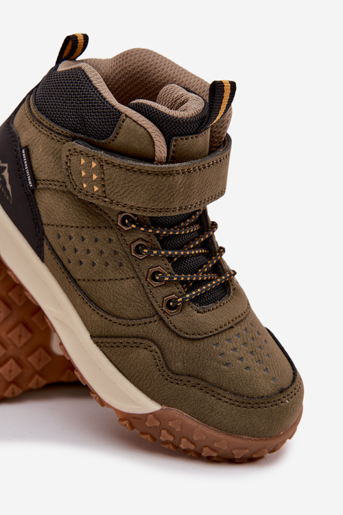 Дитяче туристичне взуття на липучці темно-зелені Pavisse