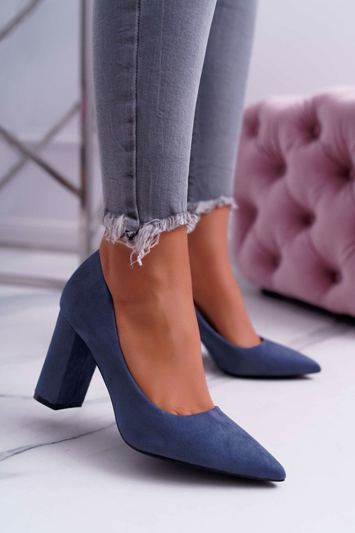 Жіночі туфлі на шпильці Suede Blue Clarina