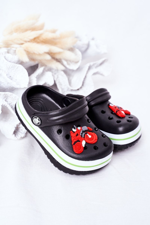 Дитячі поролонові тапочки Crocs Black Lazy Day