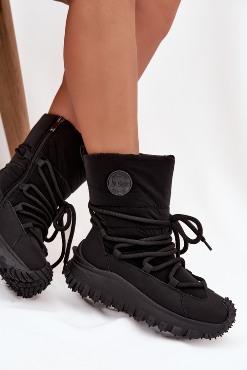 Шкіряні зимові черевики на платформі Lee Cooper LCJ-25-12-3660 Чорний