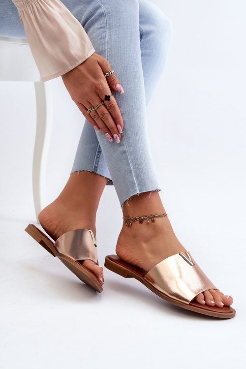 Жіночі босоніжки на плоскій підошві з екошкіри Golden Maliha