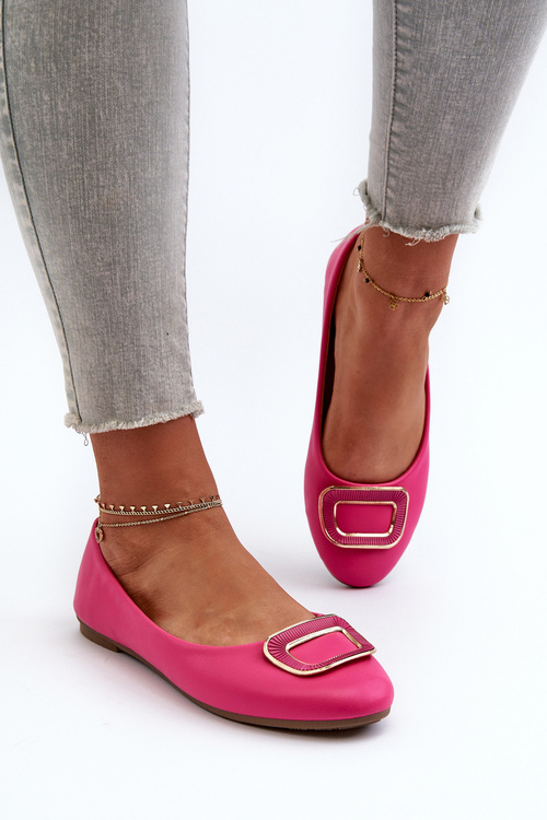 Балерини з декором з екошкіри Pink Enicoria