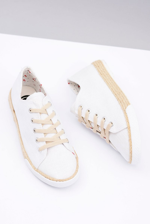 Білі лляні жіночі еспадрільї Peppi