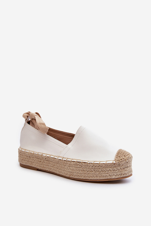 Жіночі білі еспадрільї на платформі зі шнурівкою та плетінням Tailesse