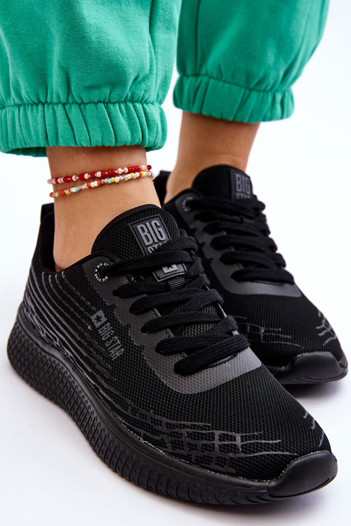 Жіноче спортивне взуття з сіткою Memory Foam System Big Star LL274662 Чорне